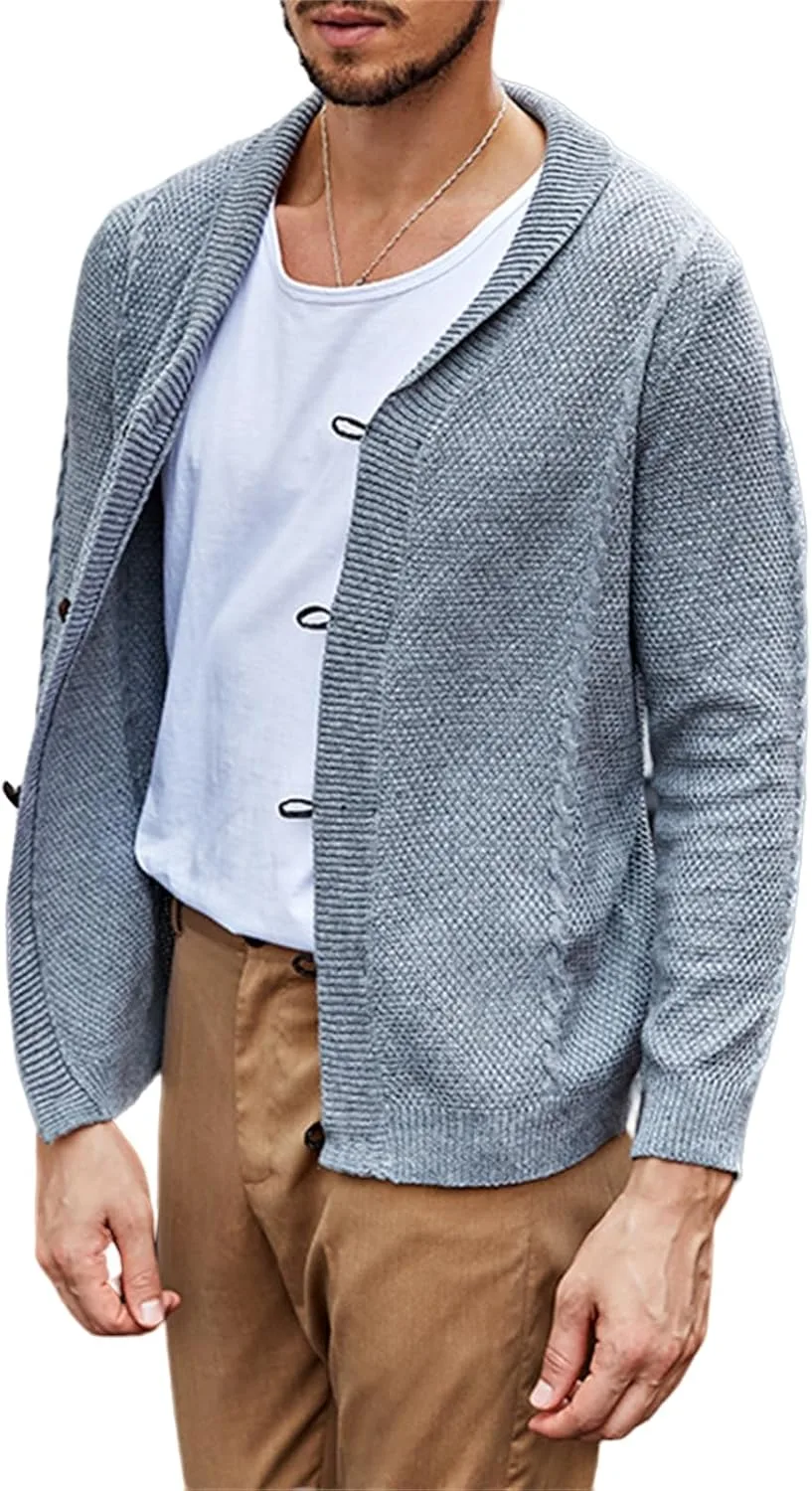 

Кардиган Casual Wool с воротником-шалью и пряжкой из искусственной кожи