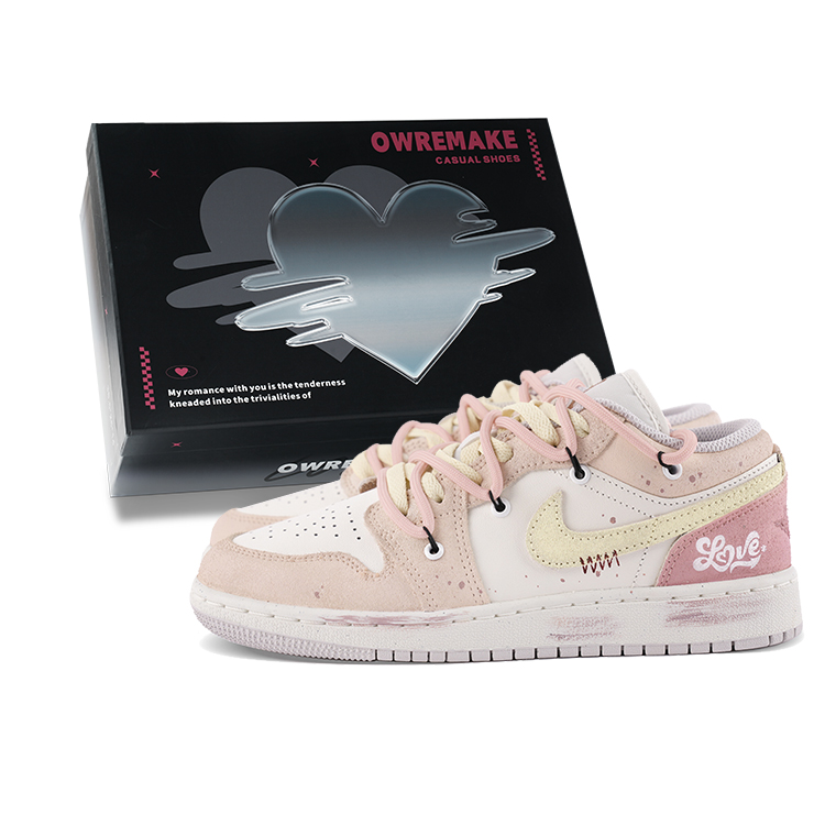 

Детские кроссовки для скейтбординга Air 1 Low Top для подростков Jordan, розовый/белый