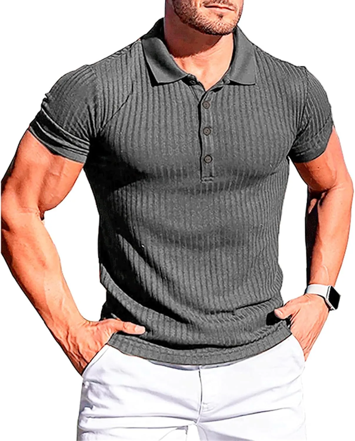 

Мужская вязаная поло с коротким рукавом, Slim Fit Weinexra