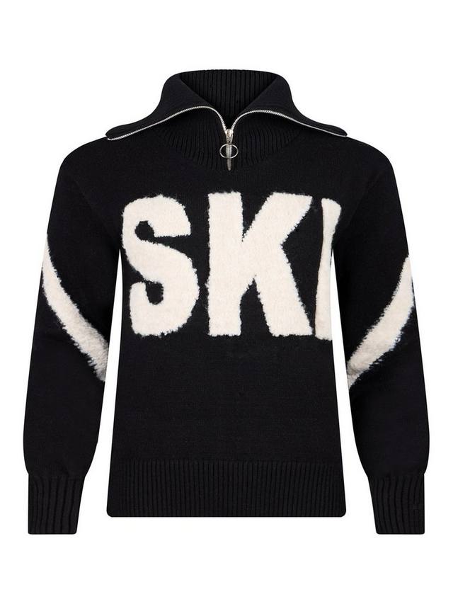 

Раскованный лыжный джемпер с молнией на воротнике The Little Tailor, Black/Cream
