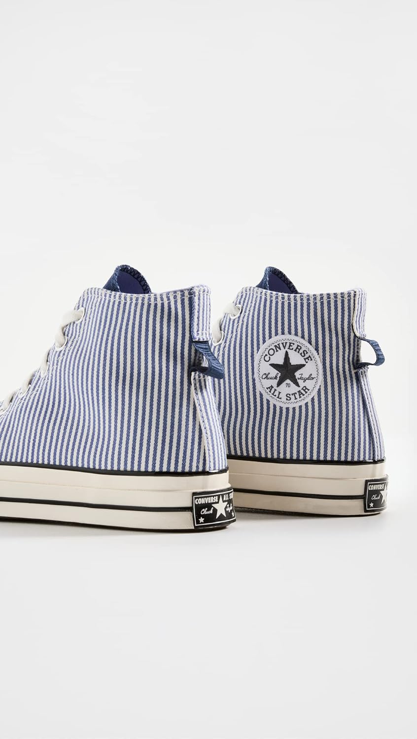 Converse мужские кроссовки Chuck 70 Hi Hickory Stripe, Washed Indigo/Egret/Black — фото 3