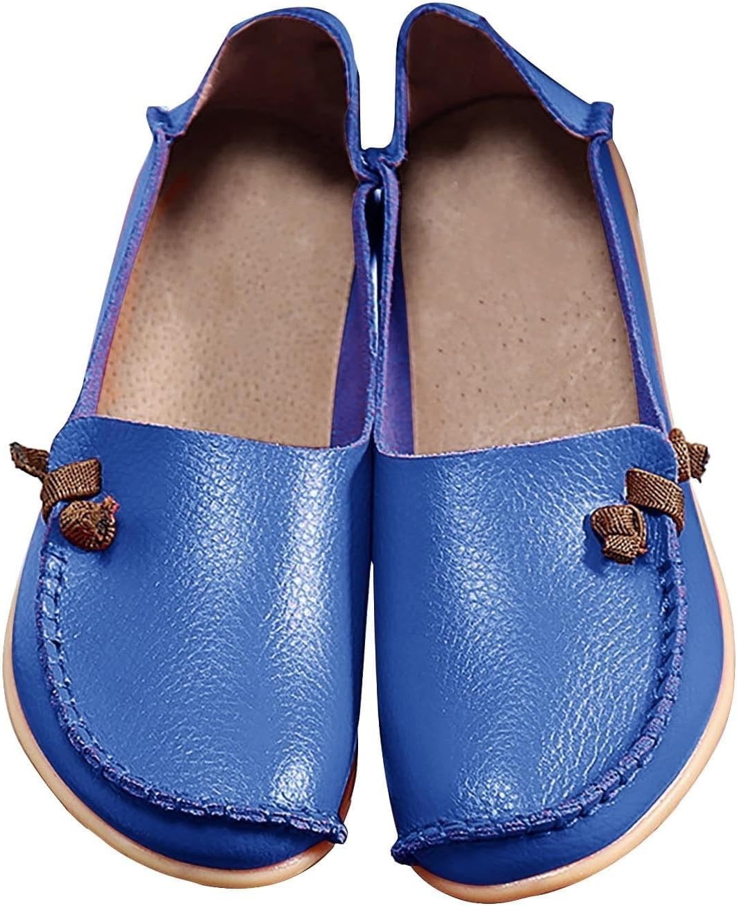 

Женские лоферы Комфорт с круглым носком, без шнурков, мягкие мокасины, легкие туфли для вождения, лодочные туфли, удобные прогулочные офисные туфли-лоферы, нарядные, нескользящие, мягкие туфли Toumov, синий