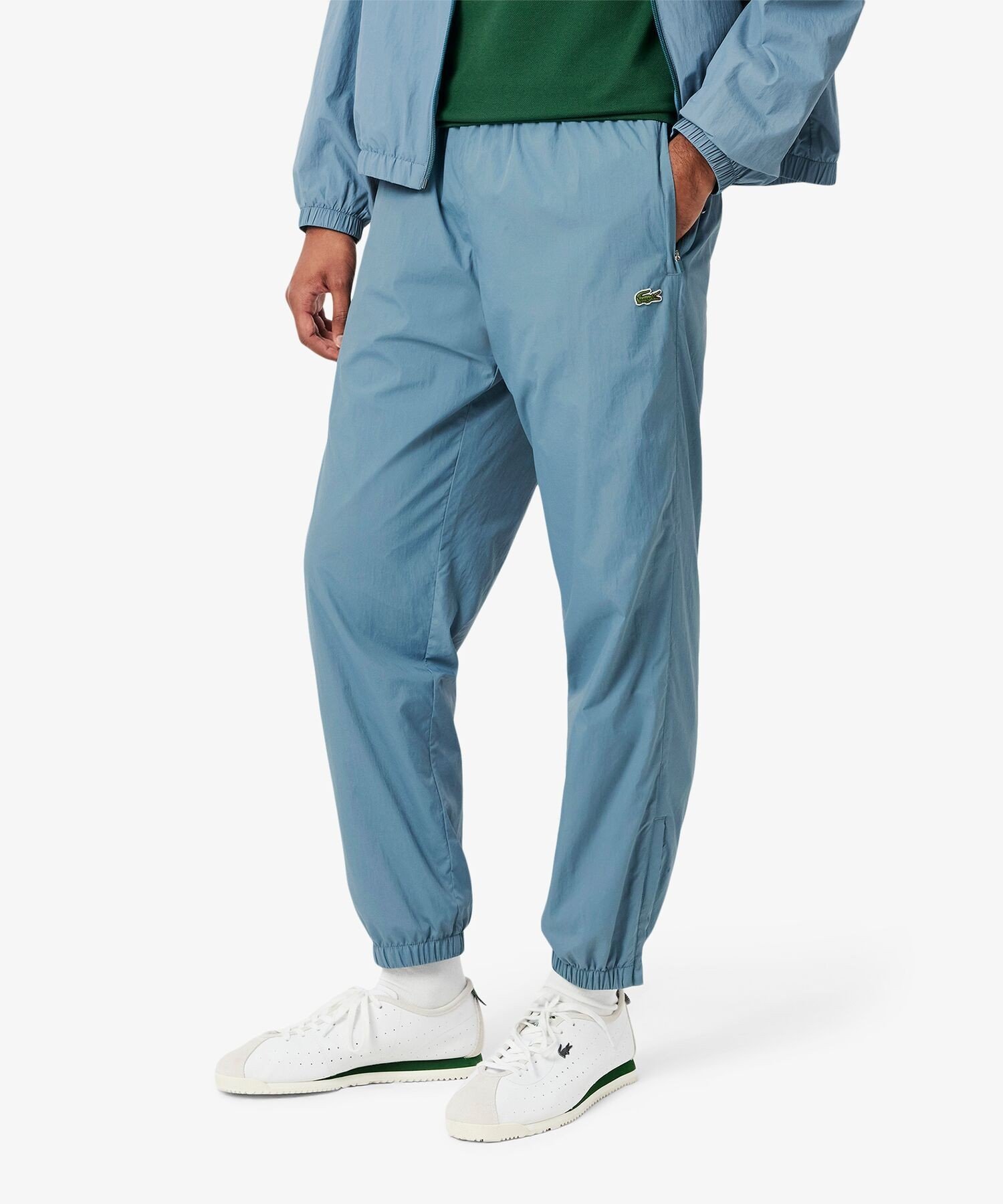 Легкие, водоотталкивающие спортивные брюки из обработанного нейлона LACOSTE, Grayish Blue
