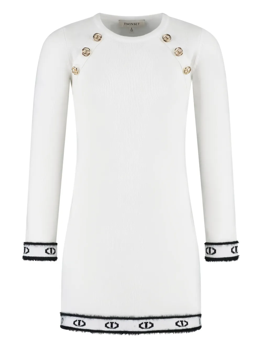 

Мини-платье с отделкой пуговицами Twinset Kids, белый