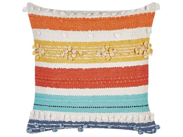

Декоративная подушка Beliani DICLIPTERA, 45x45x45 см цвет blau/dunkelblau/multicolor/orange/gelb
