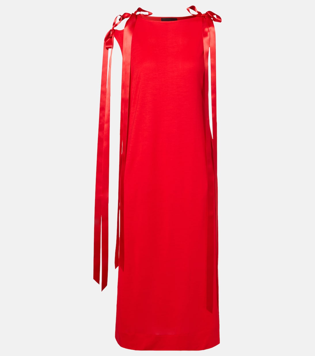 

Джерси-платье миди с бантовыми деталями Simone Rocha, красный