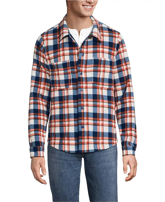 

Мужская флисовая рубашка-куртка Anyweather Lands' End, синий