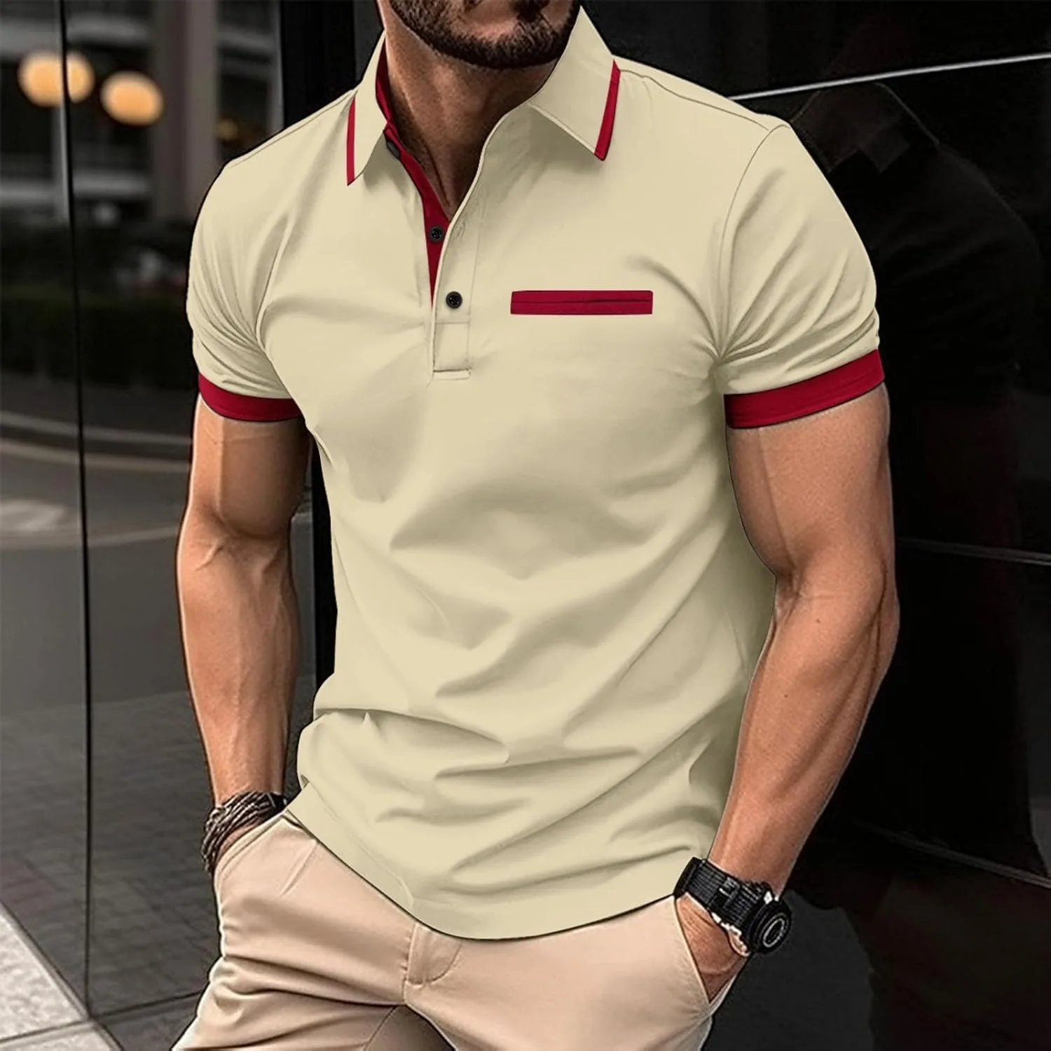 Футболка-поло для мужчин, короткий рукав, Regular Fit — фото 2