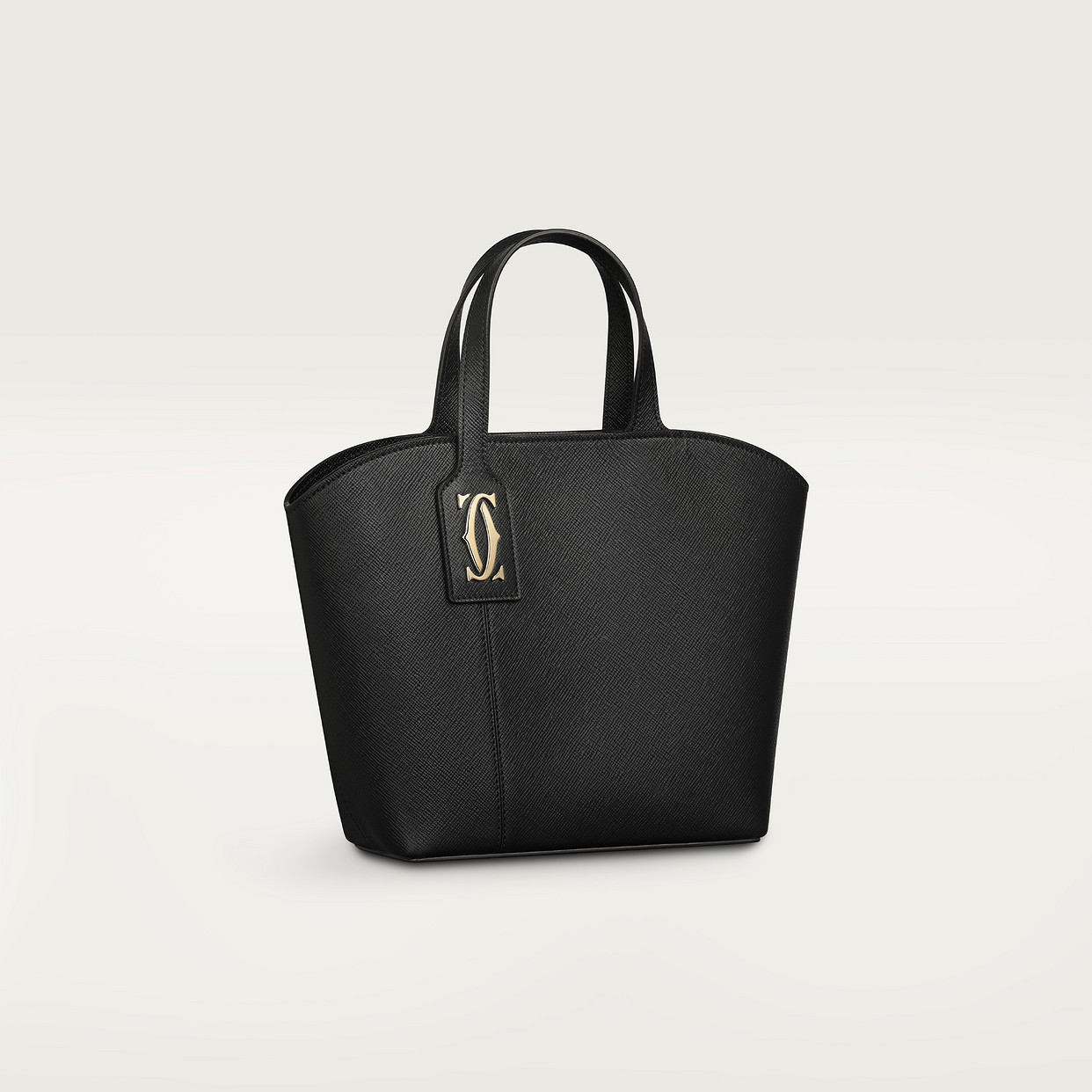 

Женская сумка-тоут Cartier Sac cabas mini modèle, C de Cartier, черная текстурированная телячья кожа