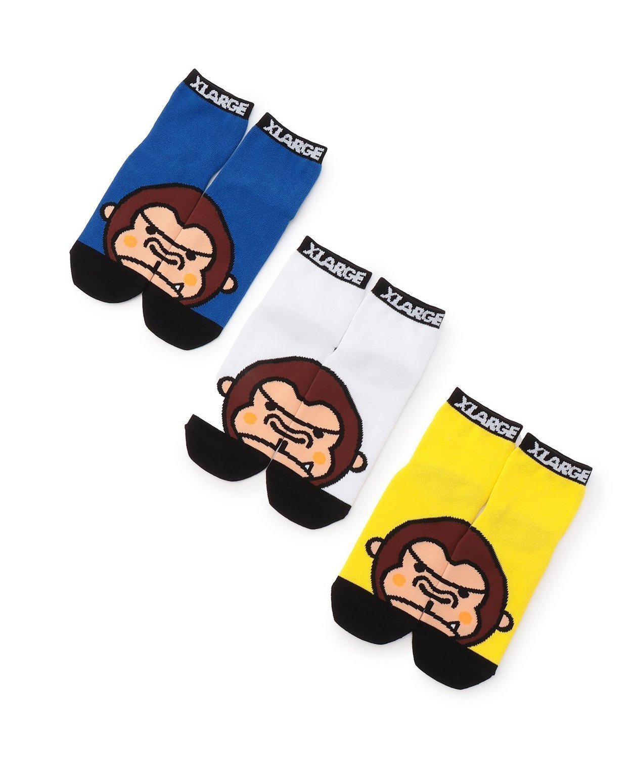Забавные короткие носки с изображением большой мордочки гориллы XLARGE KIDS, Blue — фото 3