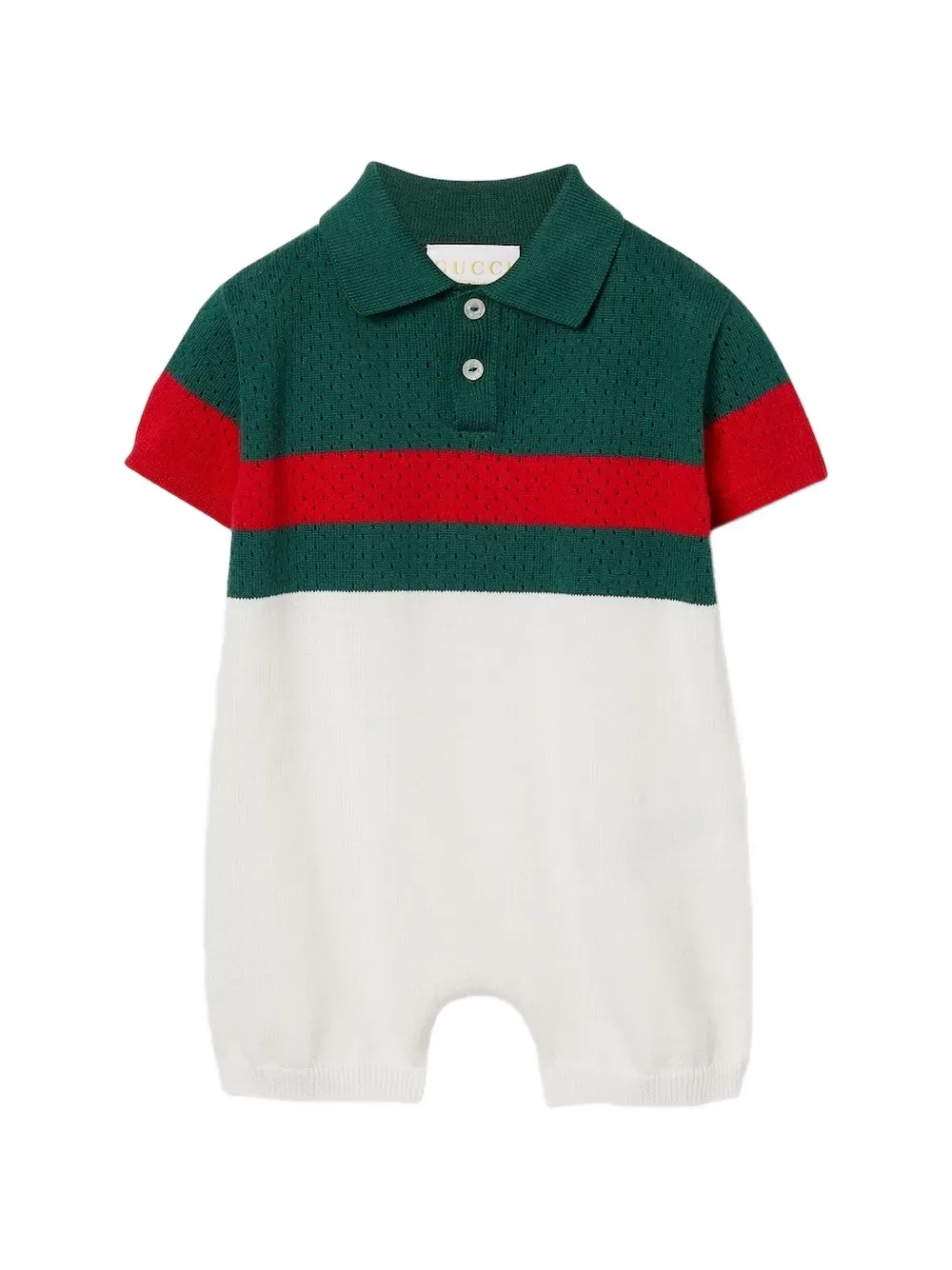 Комбинезон из ажурной вязки Gucci Kids, белый