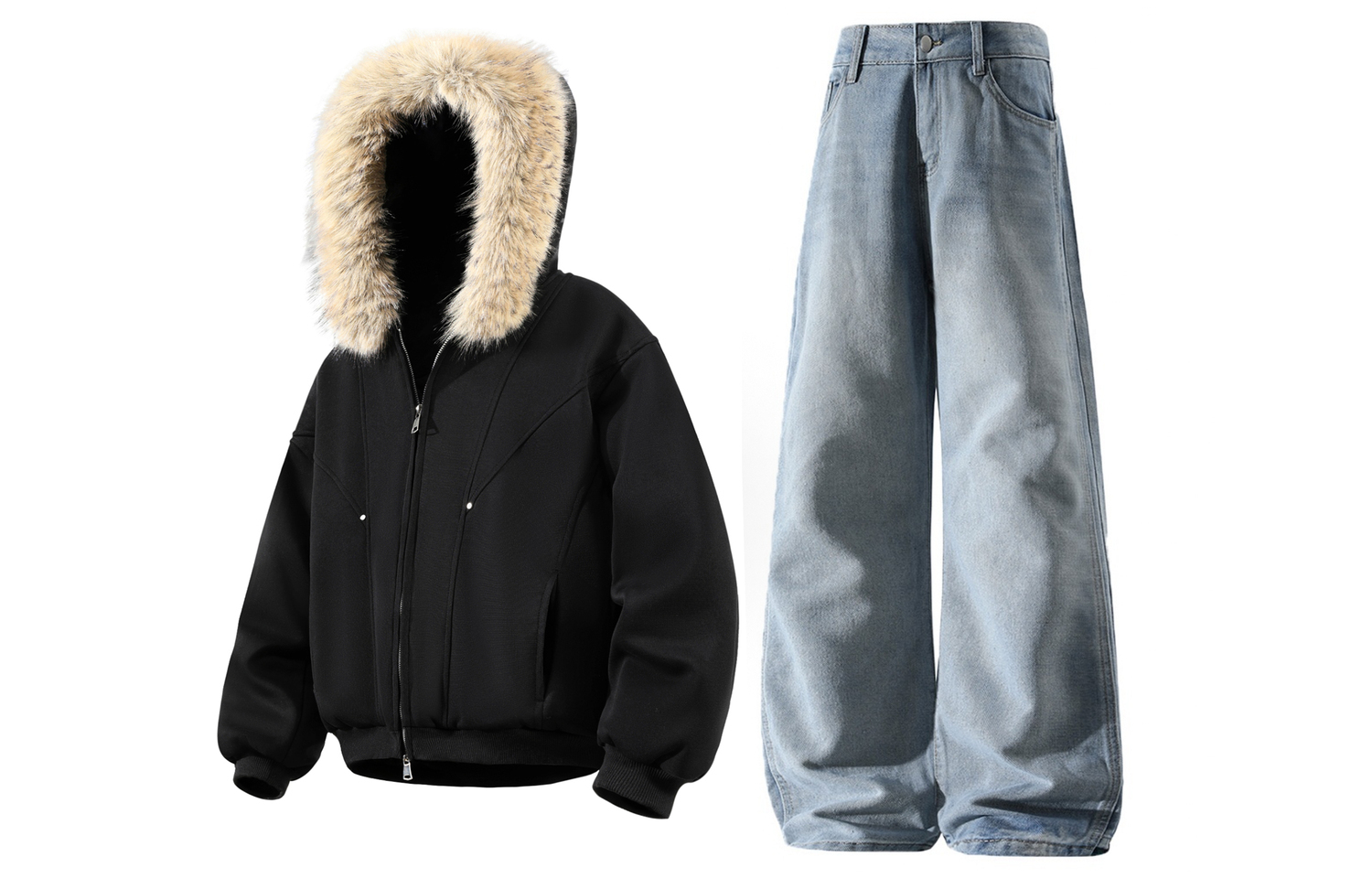 

Толстовка Casual Sportswear утепленная с флисовой подкладкой X1617, черный top+синий pants