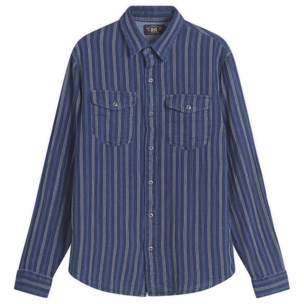 

Рубашка в полоску цвета индиго RRL Rrl By Ralph Lauren, индиго