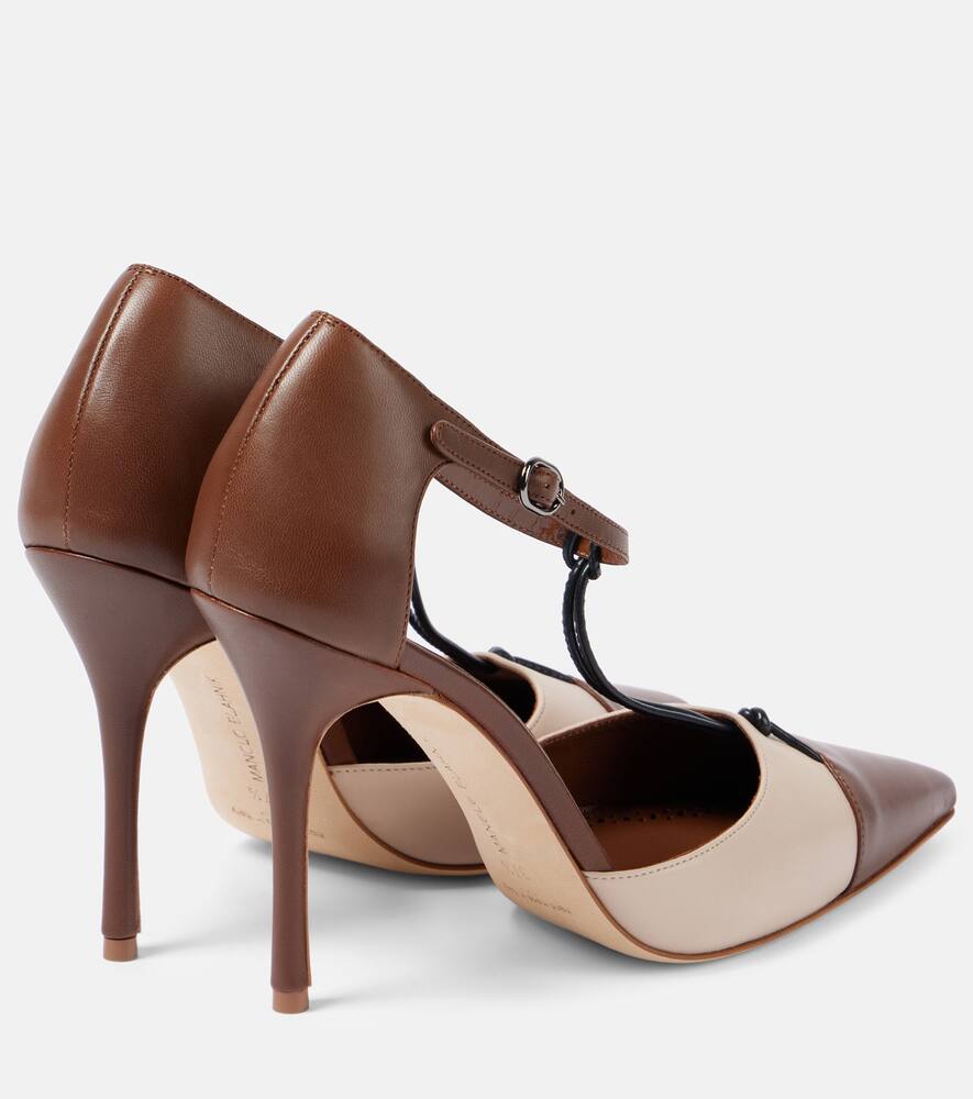Туфли-лодочки Assala из кожи Manolo Blahnik, 2079 Dbrw/2601 Mnud — фото 2