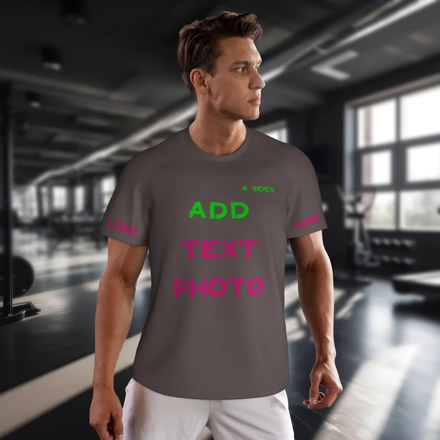 Футболка Custom с принтом на 4 сторонах и логотипом — фото 4
