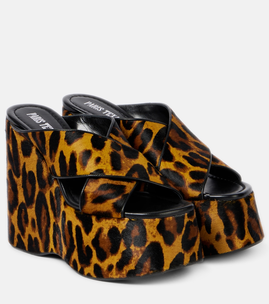Босоножки на платформе с леопардовым принтом Mara 135 Paris Texas, Mustard Leopard
