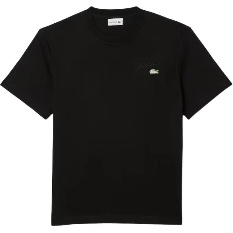 Футболка с вышивкой LACOSTE черная