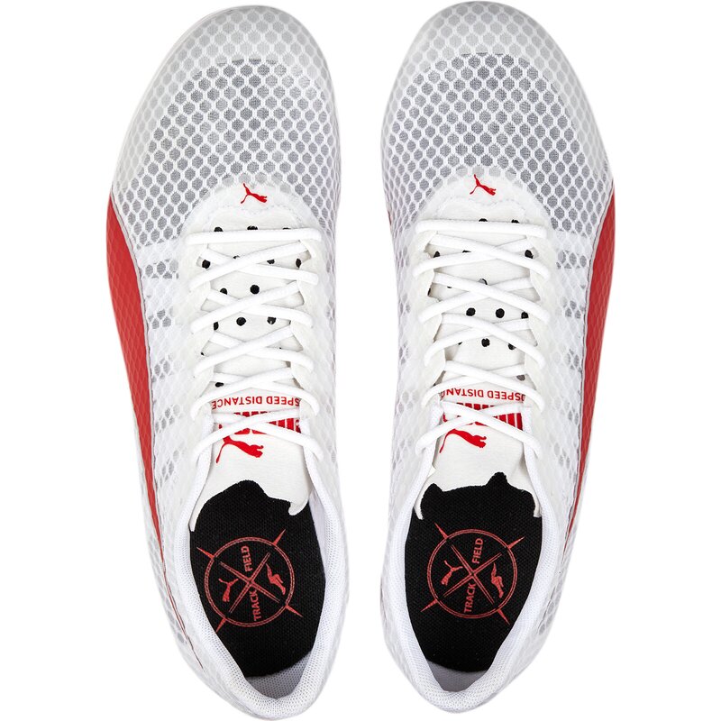 Кроссовки для легкой атлетики evospeed distance 11 Puma, цвет puma white-puma red-metallic s — фото 3