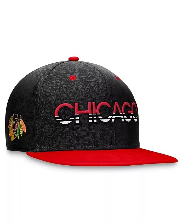 

Мужская черно-красная двухцветная бейсболка Chicago Blackhawks Authentic Pro Rink Snapback Fanatics, черный