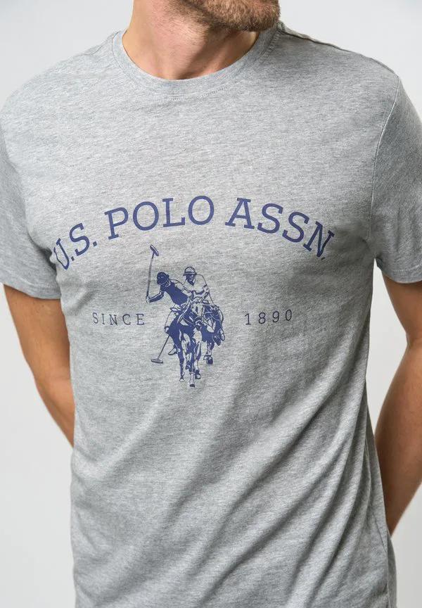 Футболка с принтом умарчибальда U.S. Polo Assn., Grey Melange — фото 4