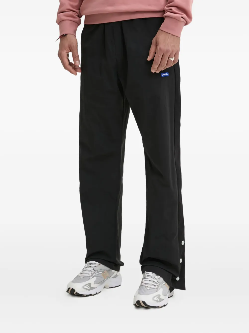 

Брюки с застежкой на пуговицы и боковыми вставками HUGO, черный