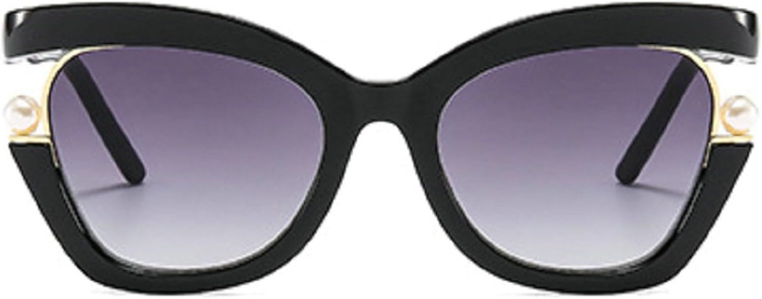 

Модные черные солнцезащитные очки «кошачий глаз» для женщин и мужчин, роскошные винтажные солнцезащитные очки с жемчужной отделкой, ретро-очки, защита от ультрафиолета UV400, цвет N45 mincl, Black