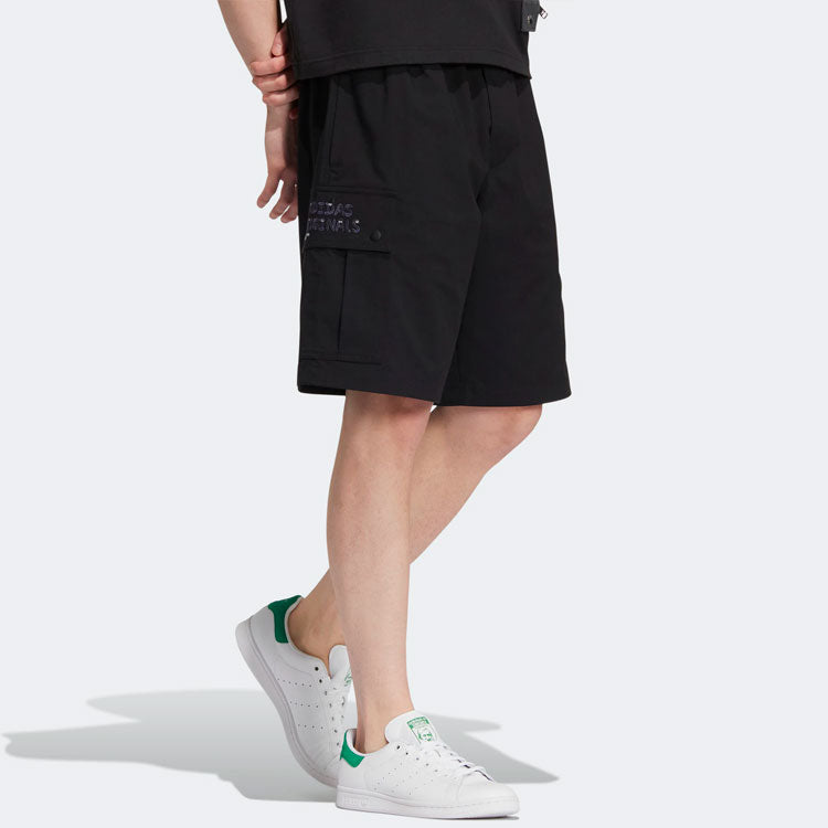 Шорты adidas originals x Charr Morita Crossover Logo Printing Straight Loose Shorts Black HR3466, черный — фото 4