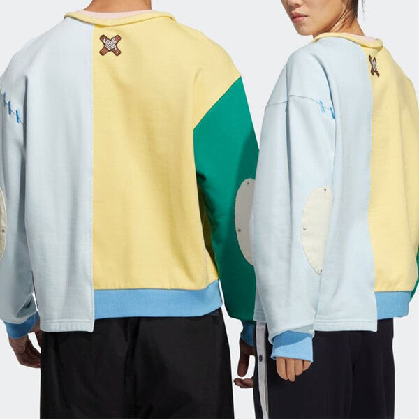 Толстовка Adidas Originals x Melting Sadness Crossover Pullover 'White Yellow Green', зеленый — фото 3