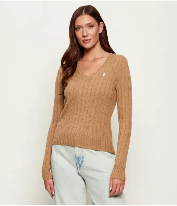 Свитер Кимберли slim fit Polo Ralph Lauren, коричневый