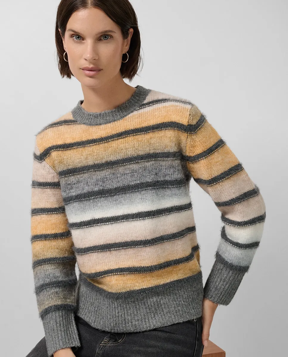 

Женский джемпер с фантазийным узором и полосками Roberto Verino, темно-серый