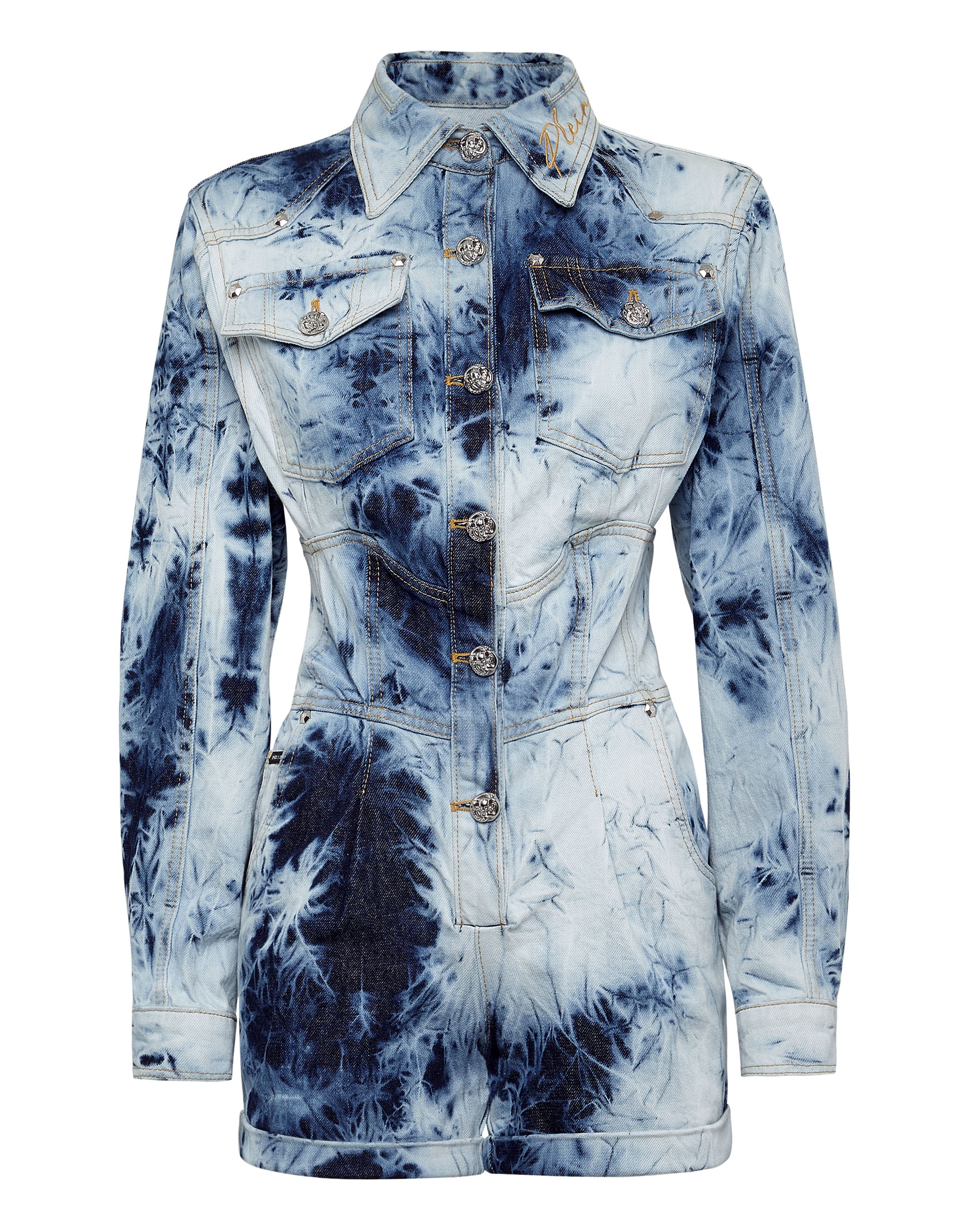 

Джинсовый комбинезон отбеленный PHILIPP PLEIN
