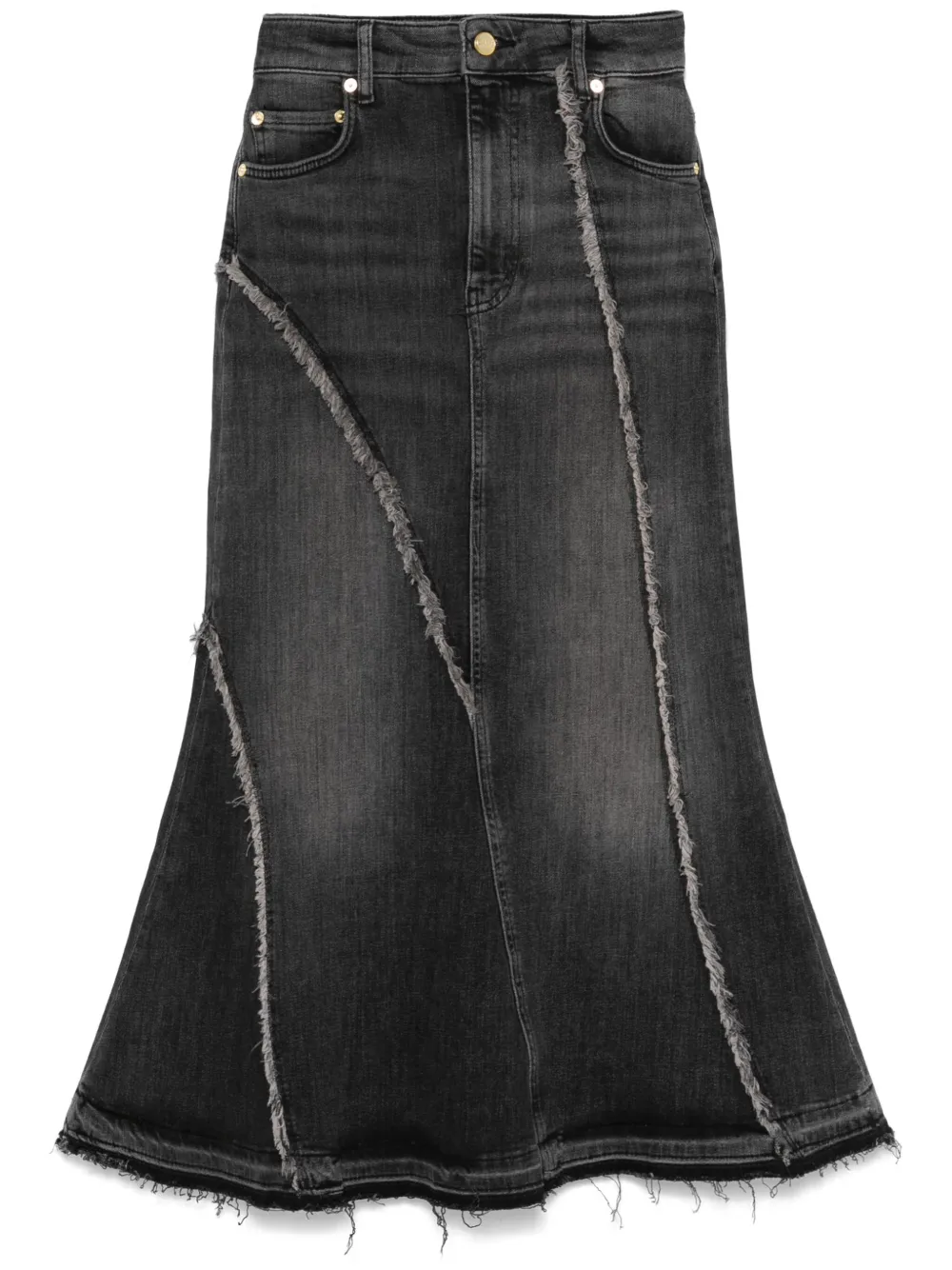 

Юбка миди с бахромой GANNI, черный