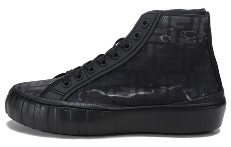 

Кроссовки FENDI Skateboarding Shoes Men High-top Black, черный