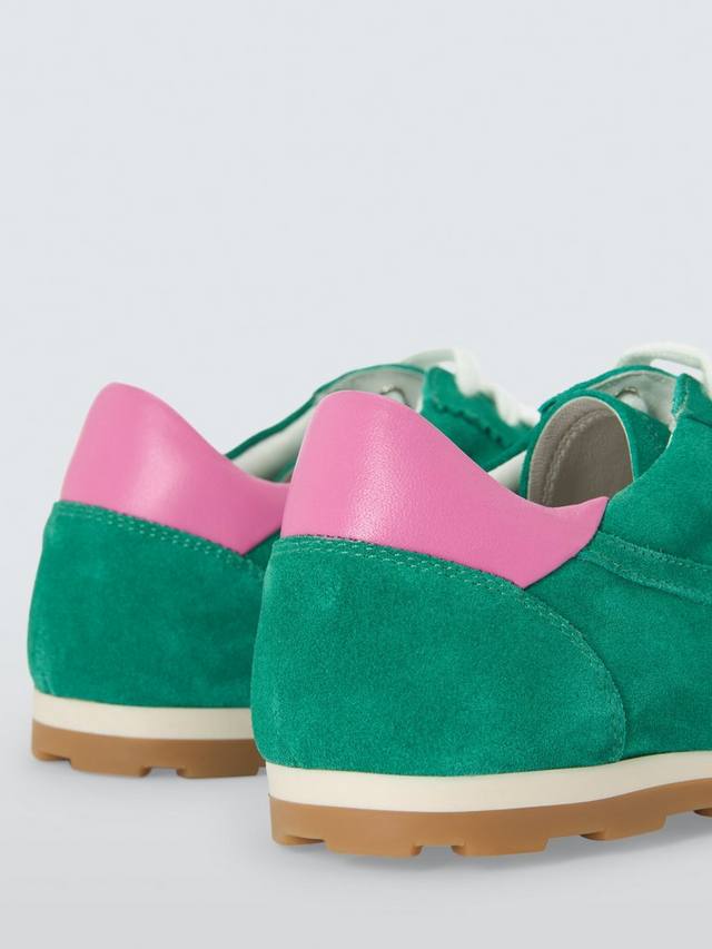 Французские замшевые спортивные кроссовки runner John Lewis, Green/Multi — фото 4