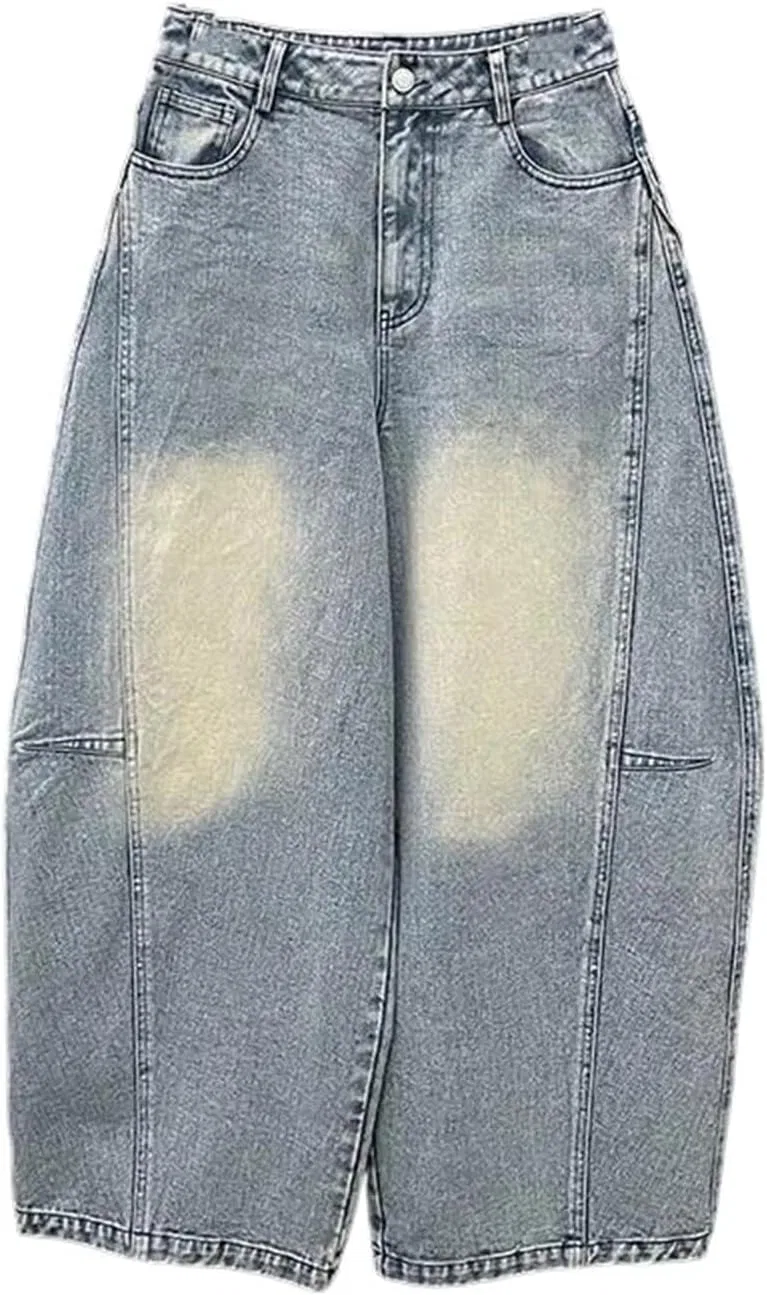 Джинсы свободные, Women's Wide Leg Jeans High Waist Loose Denim Trousers Pants for Walking, 841