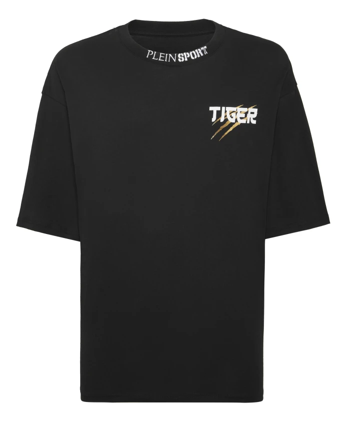 

Футболка с круглым вырезом и изображением тигра, Токио Plein Sport, черный