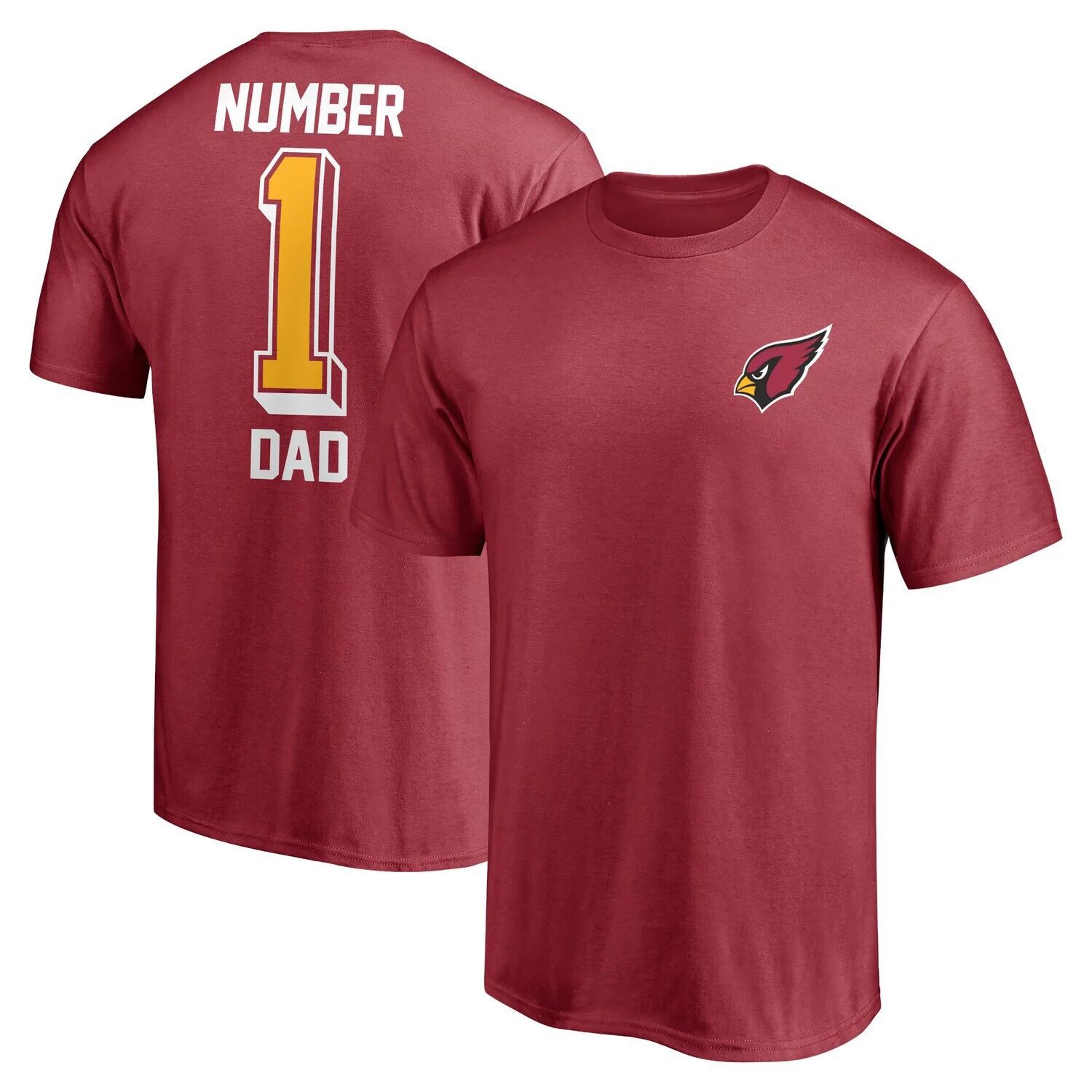 

Мужская футболка с логотипом Cardinal Arizona Cardinals #1 Dad Fanatics
