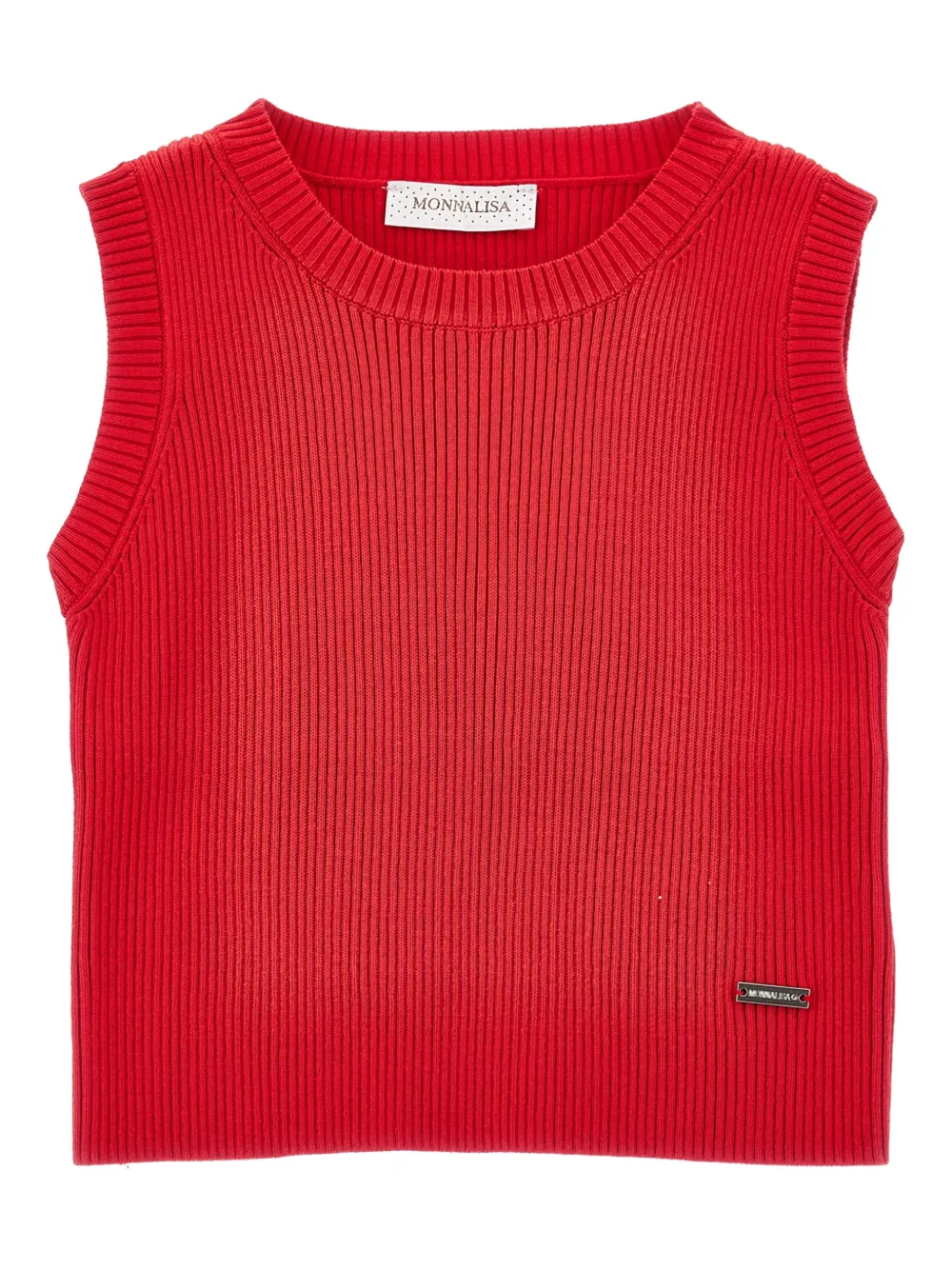 

Топ в рубчик с логотипом Monnalisa, красный