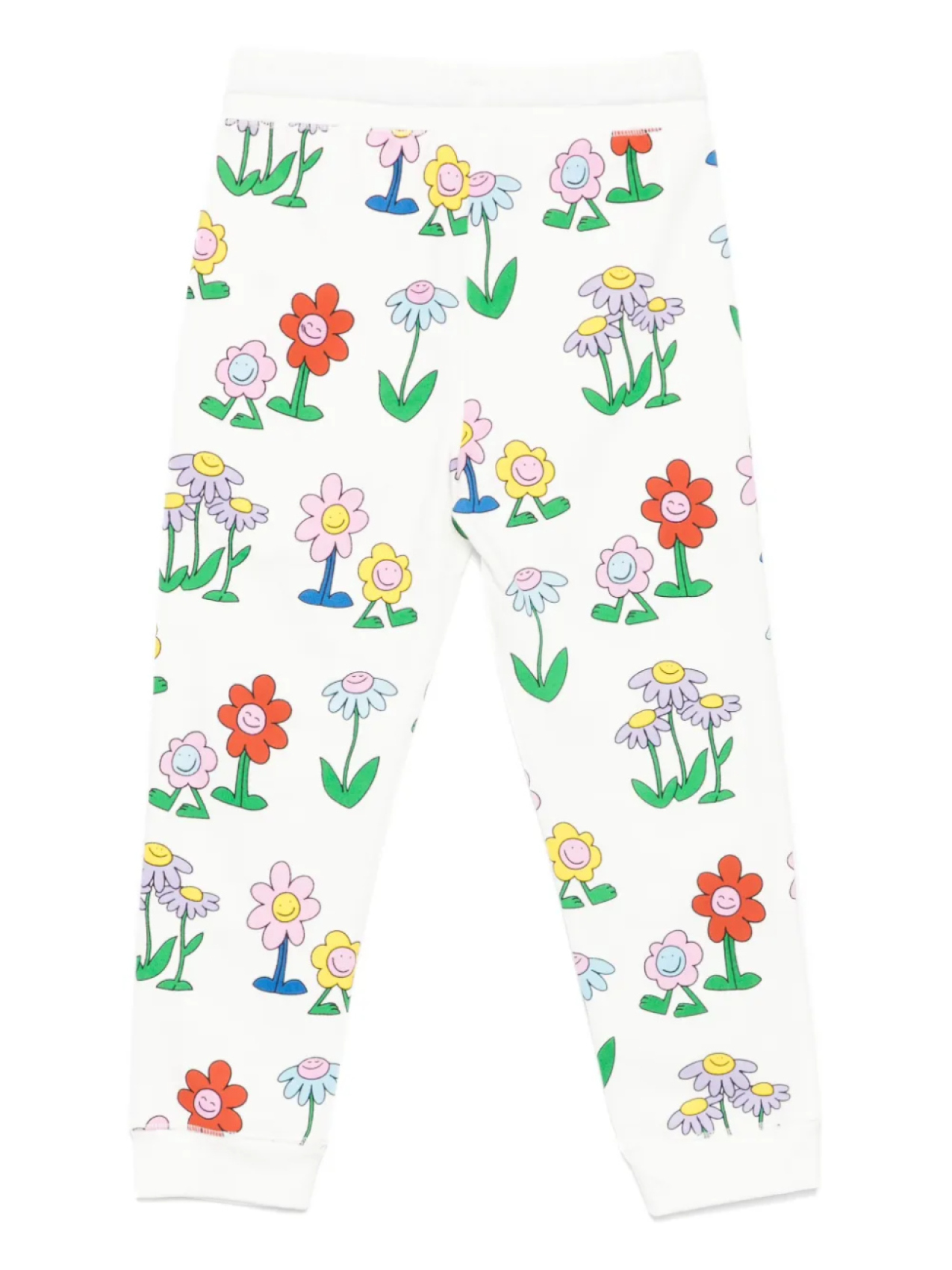 Брюки с цветочным принтом и завязками Stella McCartney Kids, белый — фото 2
