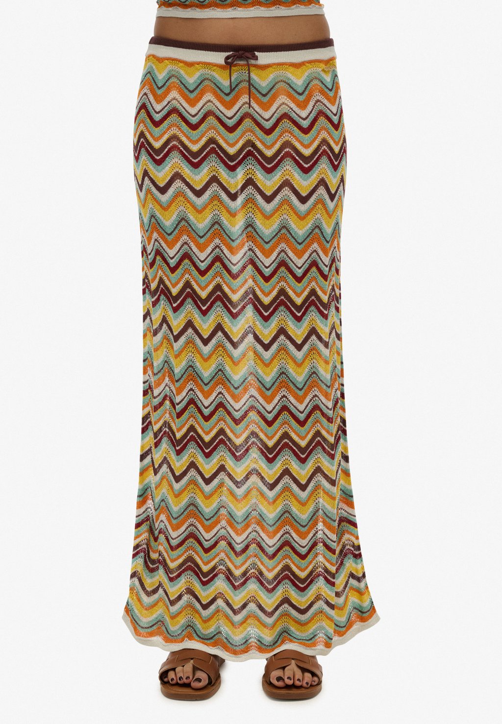 

Юбка макси ZIGZAG COLUMN Superdry, зеленый