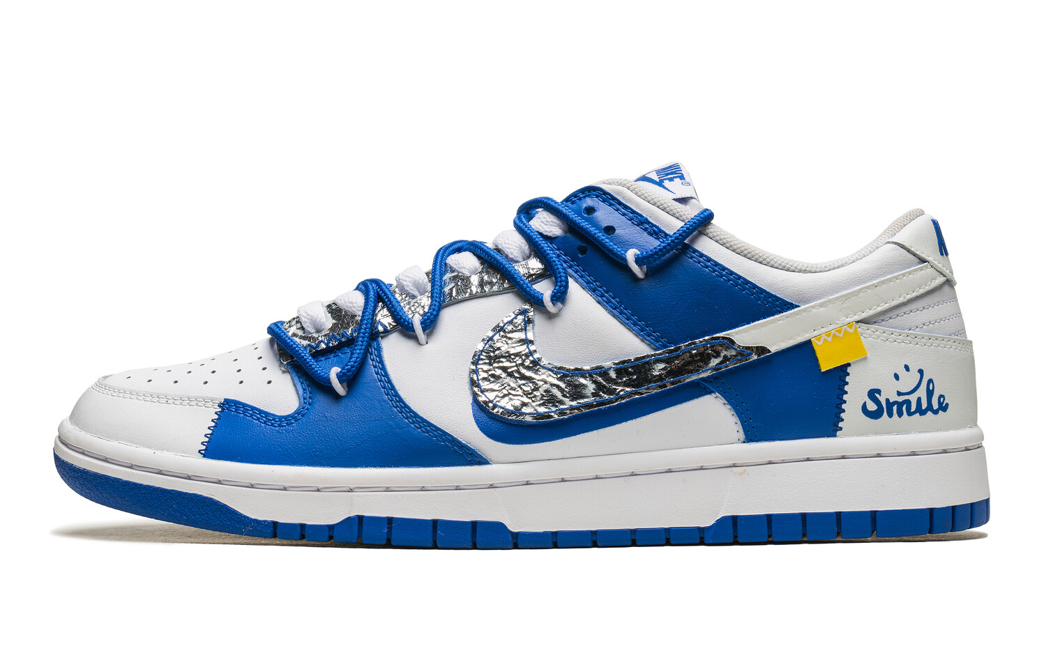 

Кроссовки Nike Dunk Skateboarding Shoes Women's Low-top White, белый/синий