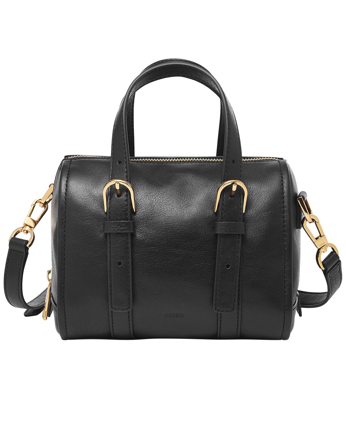 

Миниатюрная кожаная сумка-саквояж Carlie Fossil, черный