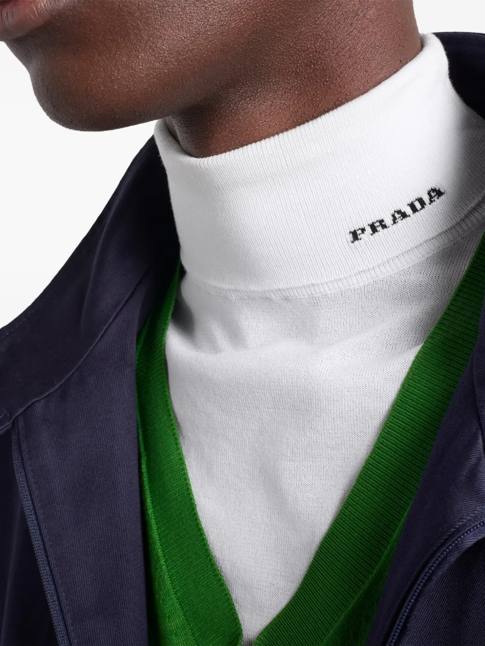 Водолазка с короткими рукавами Prada, белый — фото 4