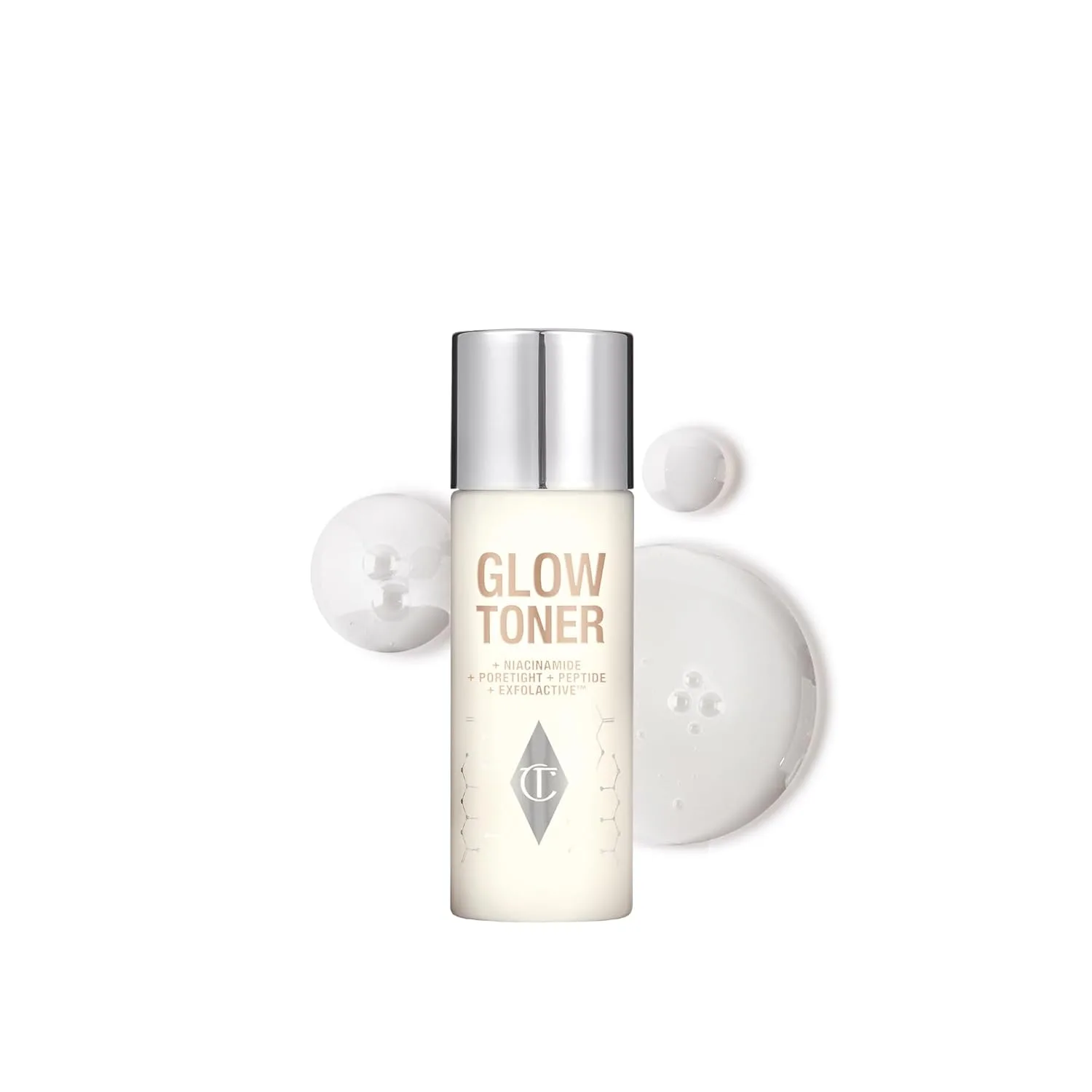 Тоник для лица Charlotte Tilbury Glow Face Toner - отшелушивающий тоник для жирной кожи - помогает уменьшить видимость пор, увлажняет и придает коже упругость - с нежным ароматом розы и лимона. 29,6 мл (1 шт.)