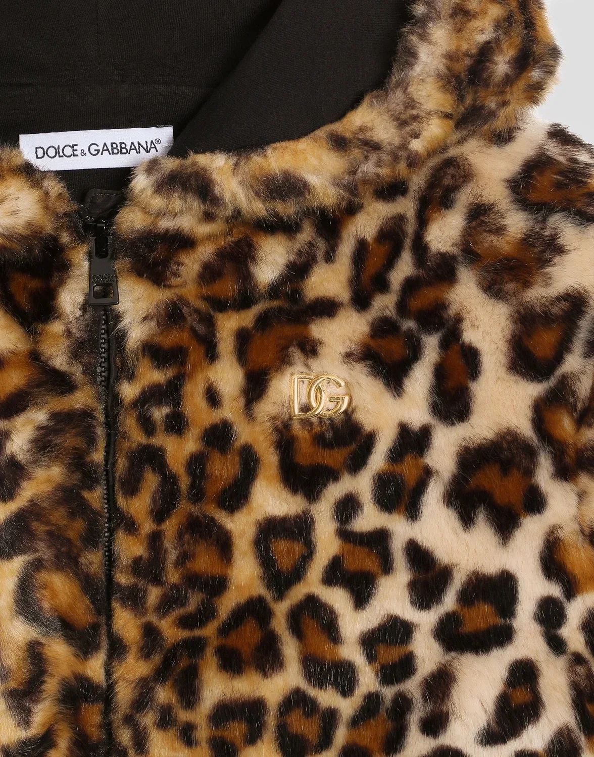 Куртка с леопардовым принтом под мех Dolce & Gabbana, белый — фото 4