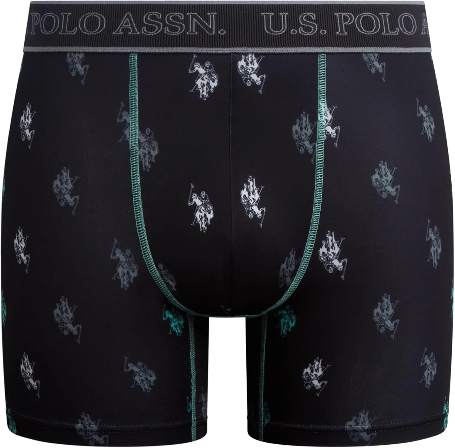 Боксеры 4 шт, U.S. POLO ASSN., темно-серый/черный/черный принт/черный — фото 4