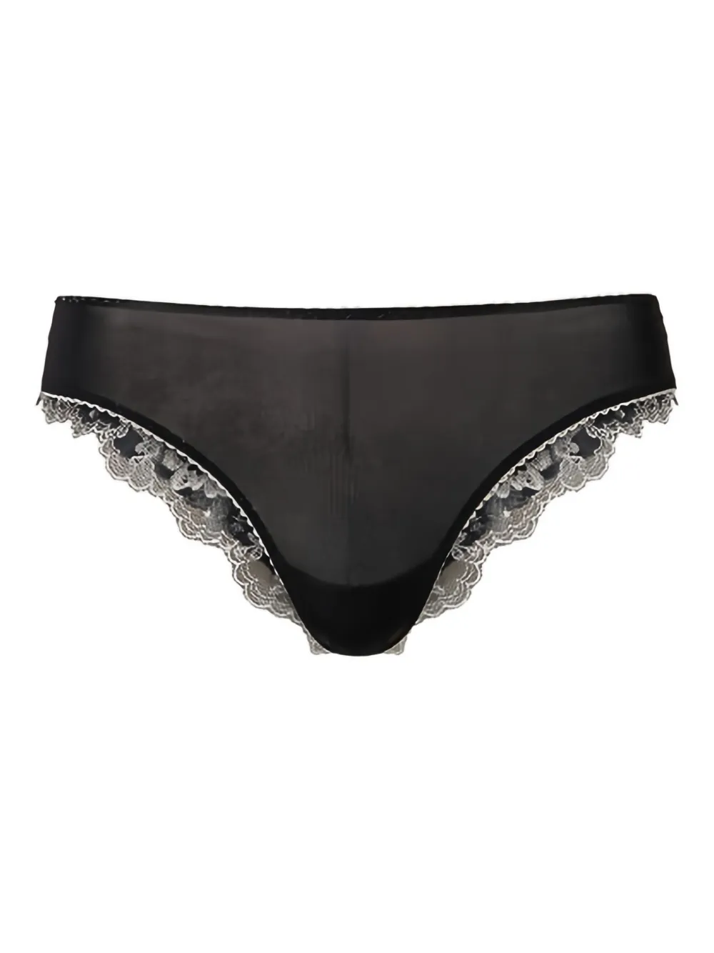 

Трусы из тюля с вышивкой Twinset, черный