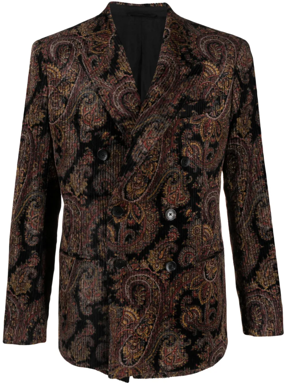 

Вельветовый пиджак с принтом пейсли ETRO, черный