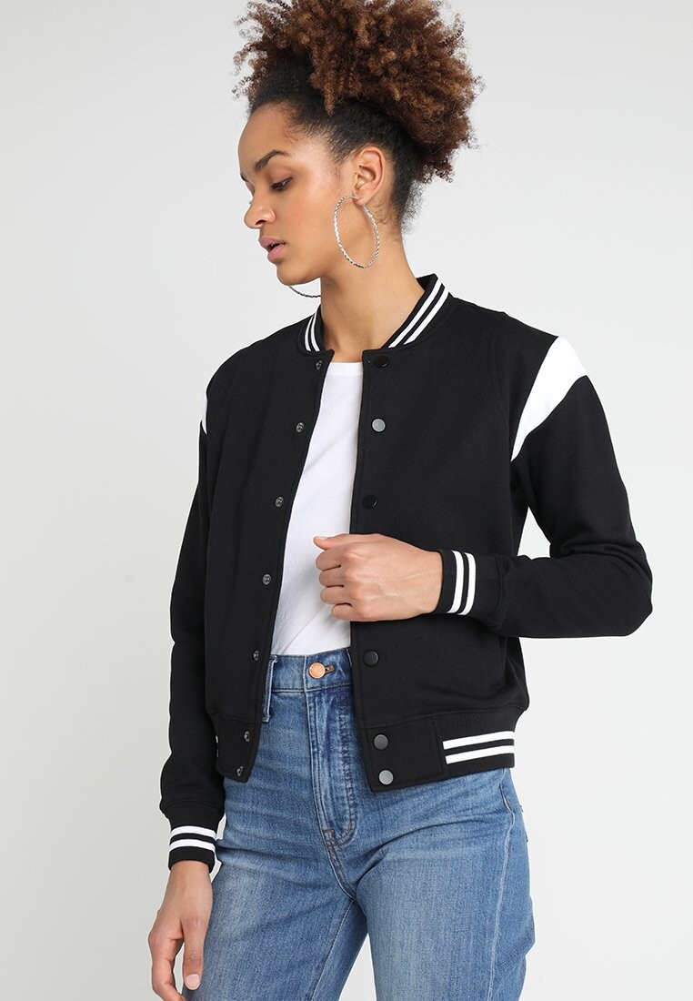 

Куртка на молнии Urban Classics LADIES INSET COLLEGE JACKET, цвет Black/White, Черный, Куртка на молнии Urban Classics LADIES INSET COLLEGE JACKET, цвет Black/White