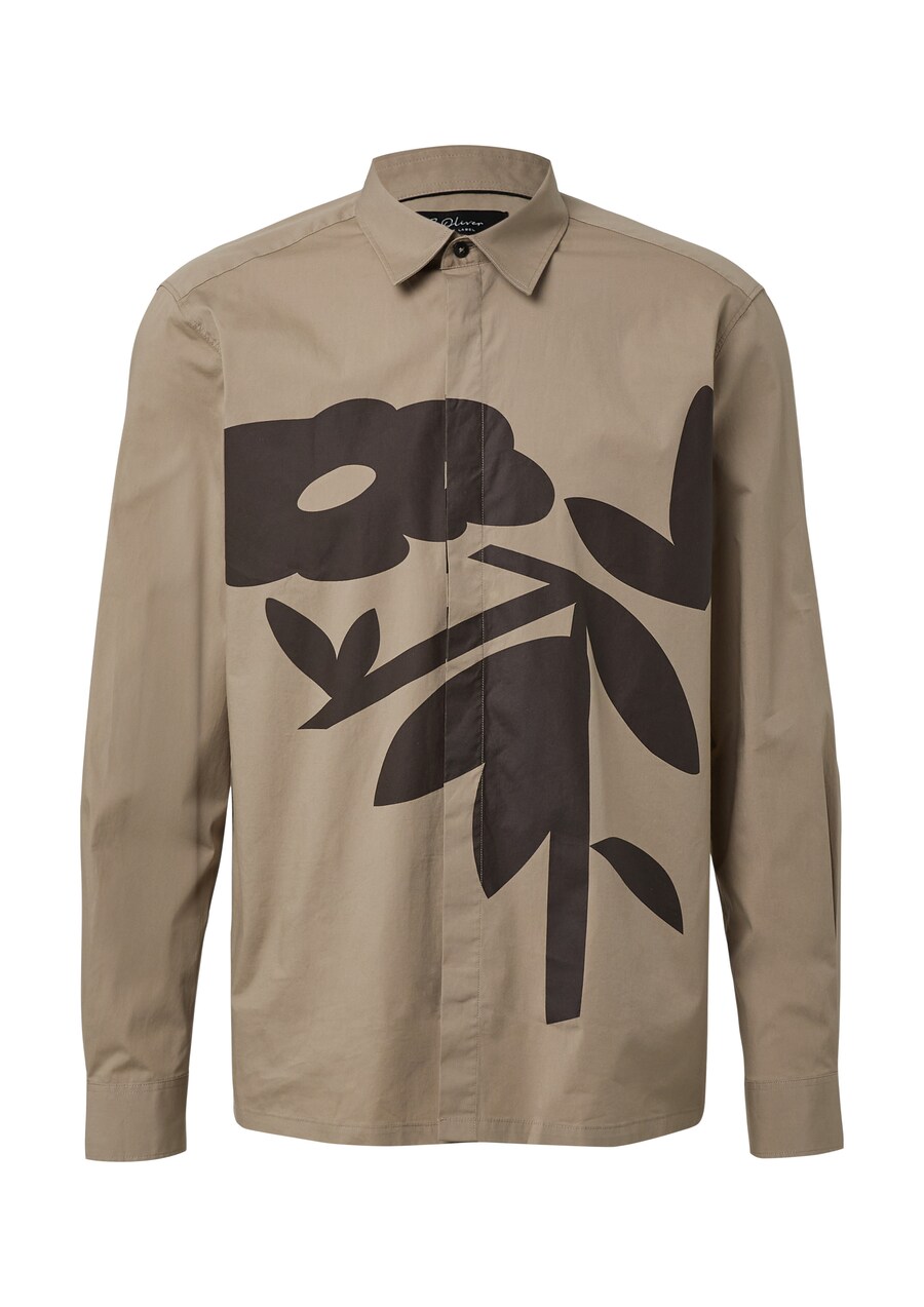 

Рубашка на пуговицах классического кроя s.Oliver, коричневый/сепия